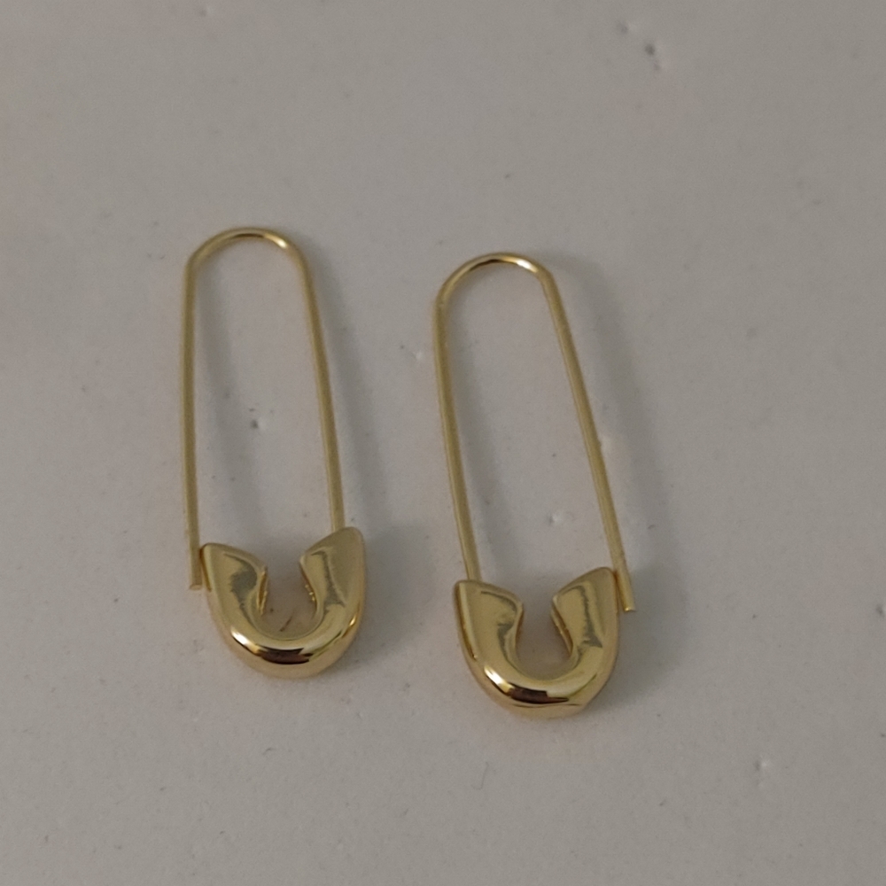 Sugarfix by Baublebar Gold Safety Pin Threaded Earrings Gold Tone